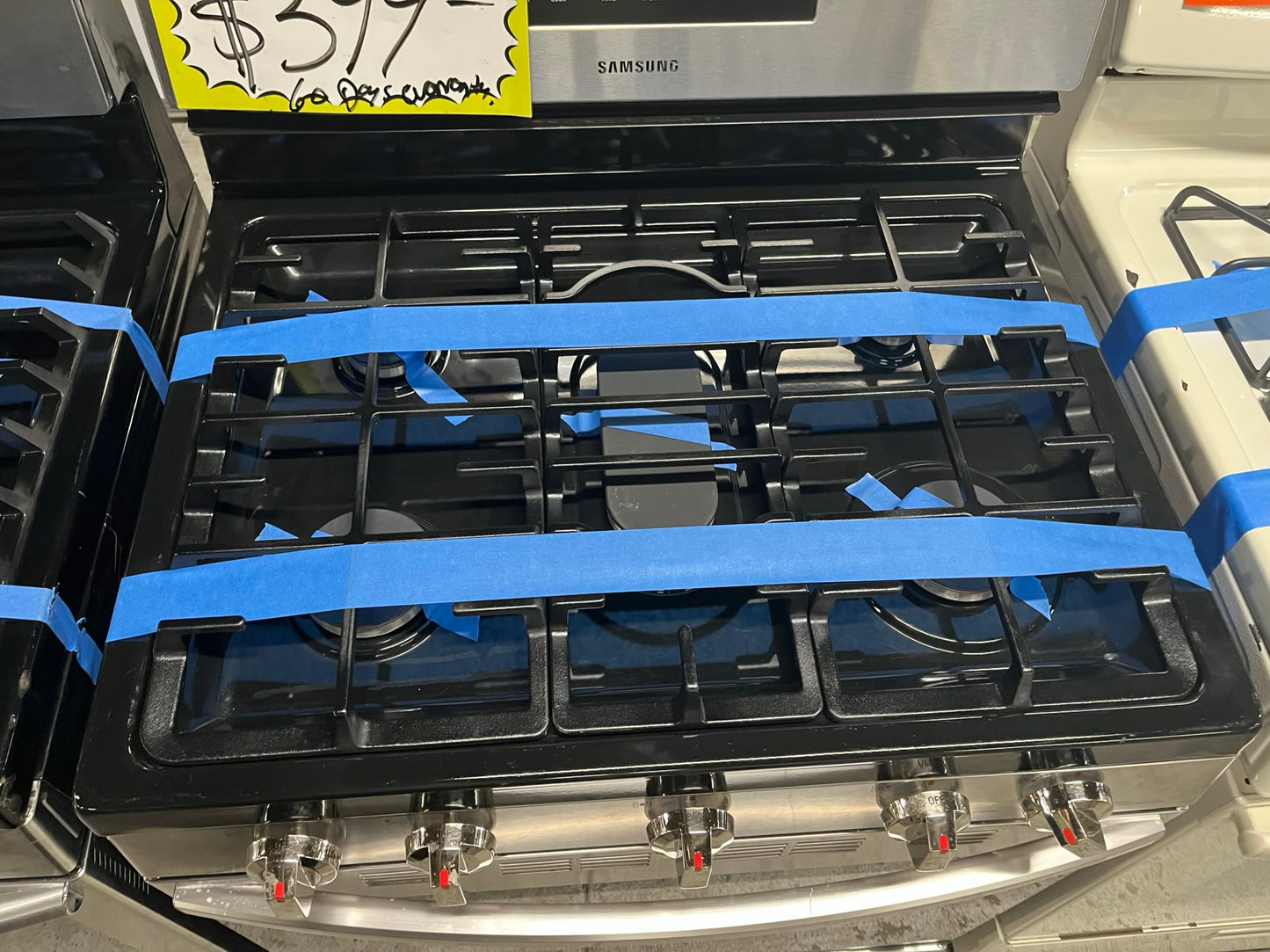- Samsung range 5 burner bake broil self clean stainless steel 30" ##GR236ACB