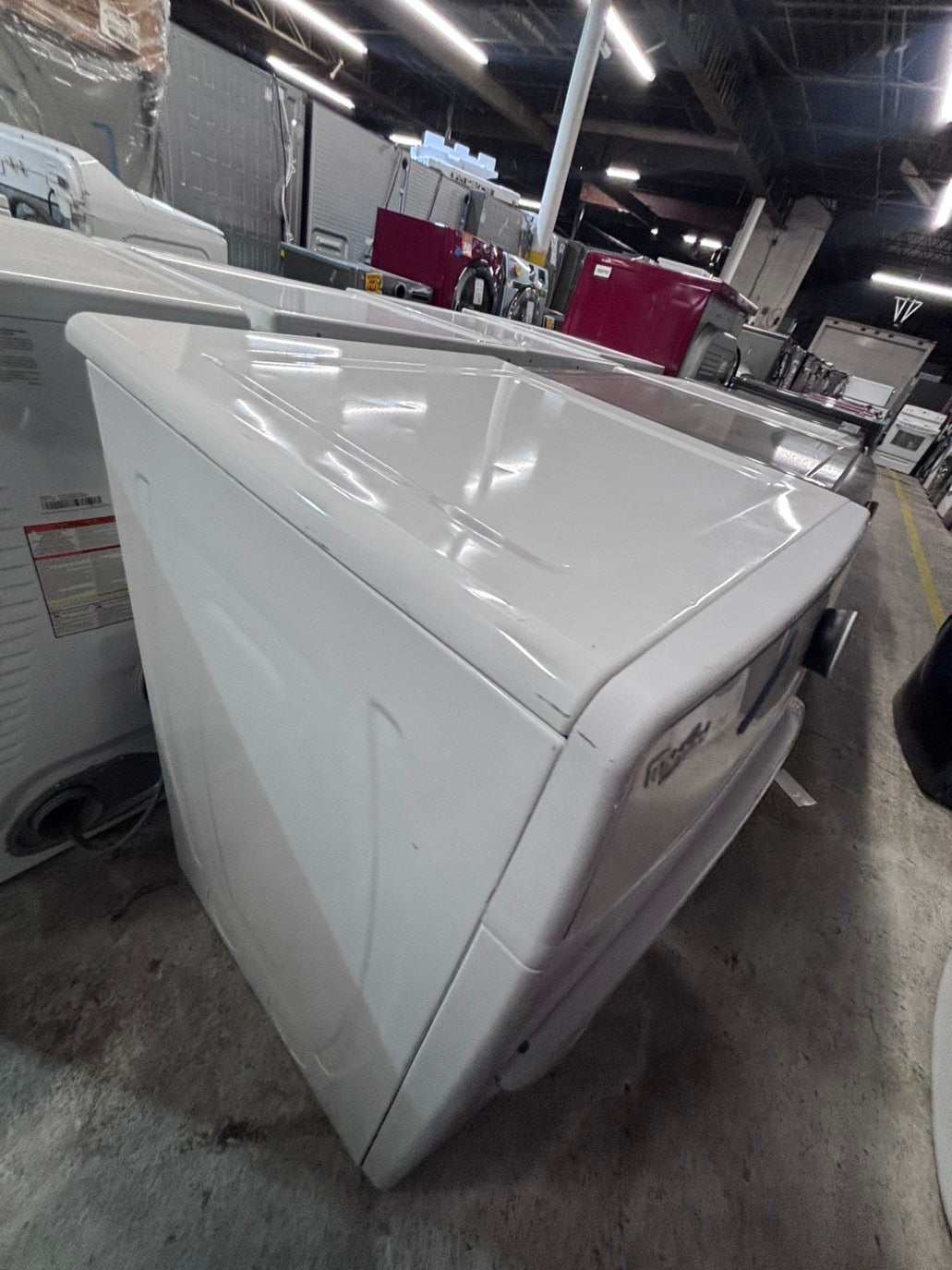 >*whirlpool sensor Dry front load stackable electric 220v dryer in white color used-refurbished 27" #DWEY16B