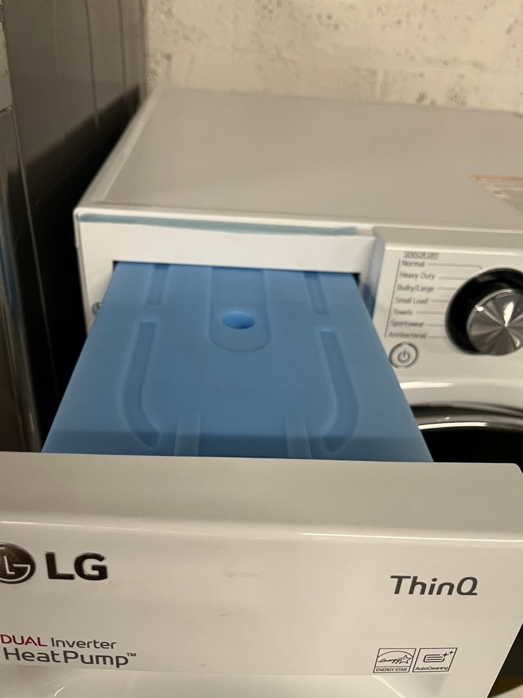 LG 24 white Front load washer and Steam electric dryer set stackable 240V #LG2455WB
