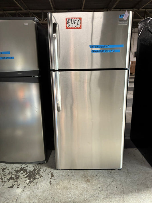 Frigidaire top freezer refrigerator stainless steel used refurbished 30” #RF9413PAB
