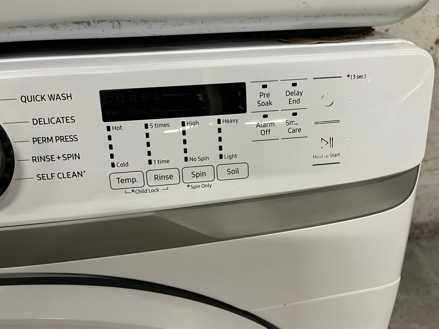Samsung steam cycle washer 4.5 cu ft & dryer 7.5 cu ft set electric 220v front load stackable sensor dry He in white #WD808PB