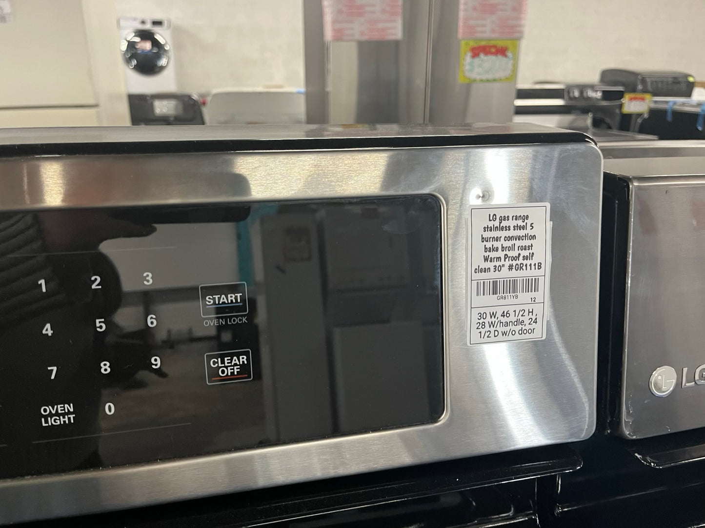 - GE gas range stainless steel 5 burner convection bake broil roast Warm Proof self clean 30" #GR111B