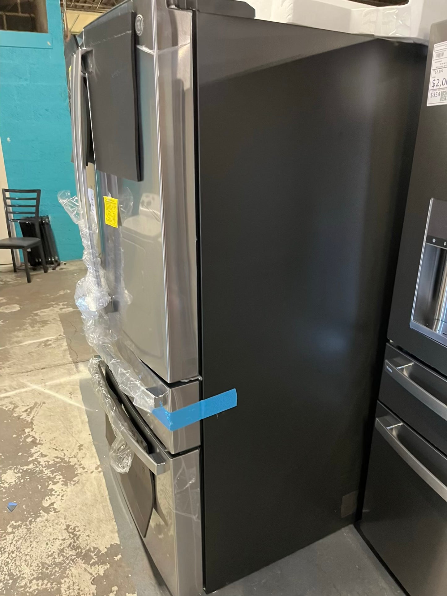 Open Box 📦 GE Four Door Refrigerator stainless steel w/ice water dispenser  double ice maker - Item number #RF625UB-TR 36” in