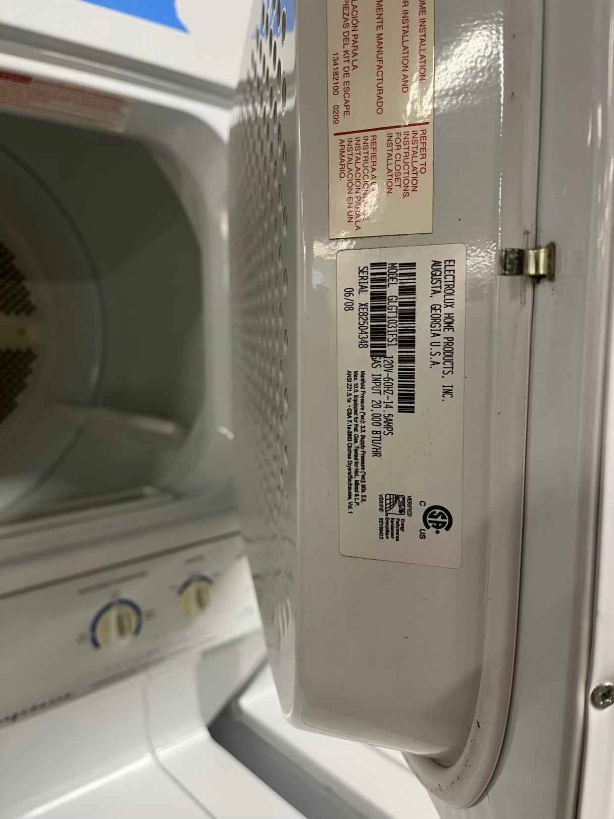Frigidaire laundry center GAS washer & dryer set 27" #LC595HB