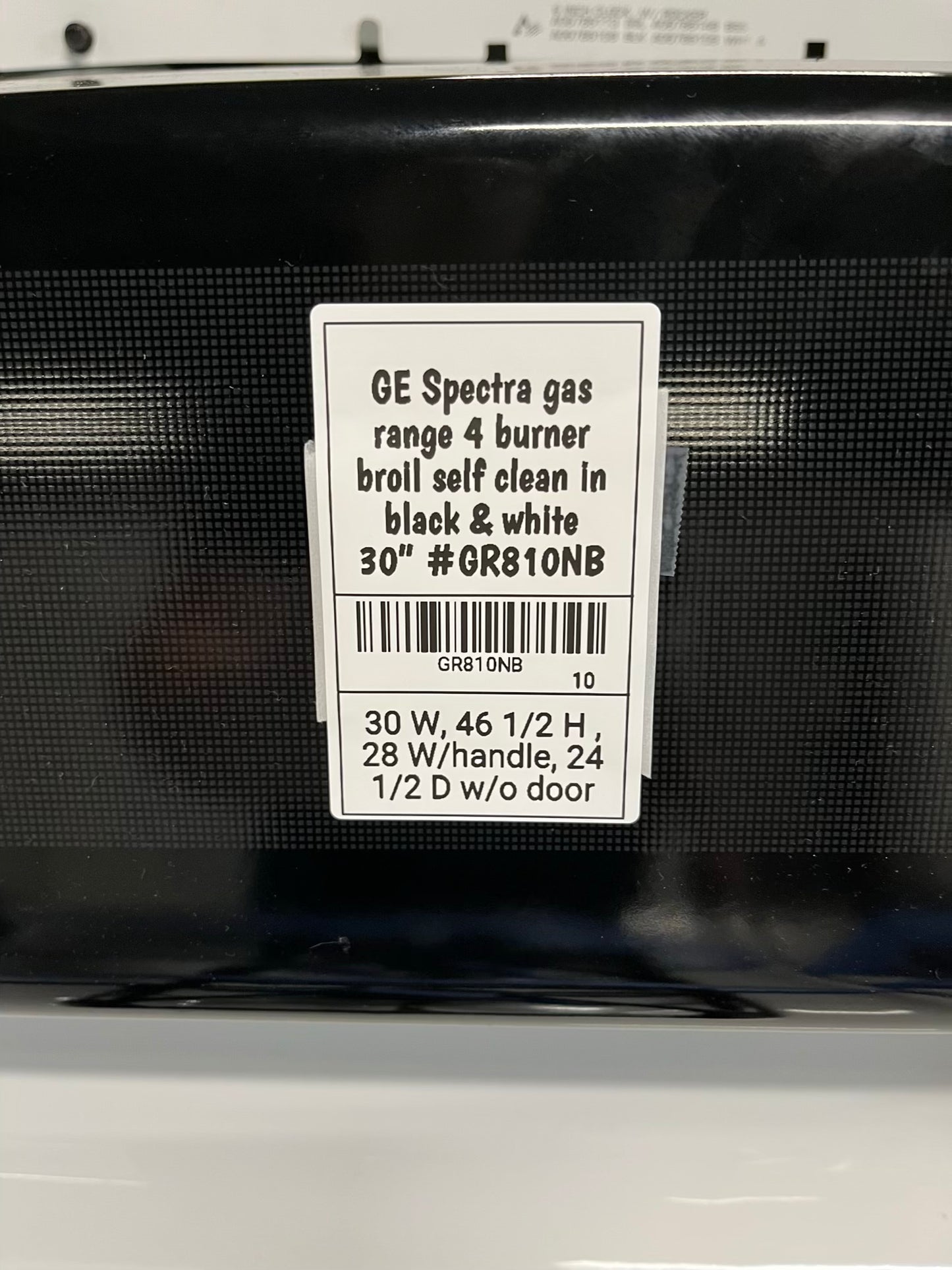 GE Spectra gas range 4 burner broil self clean in black & white 30" #CR810NB