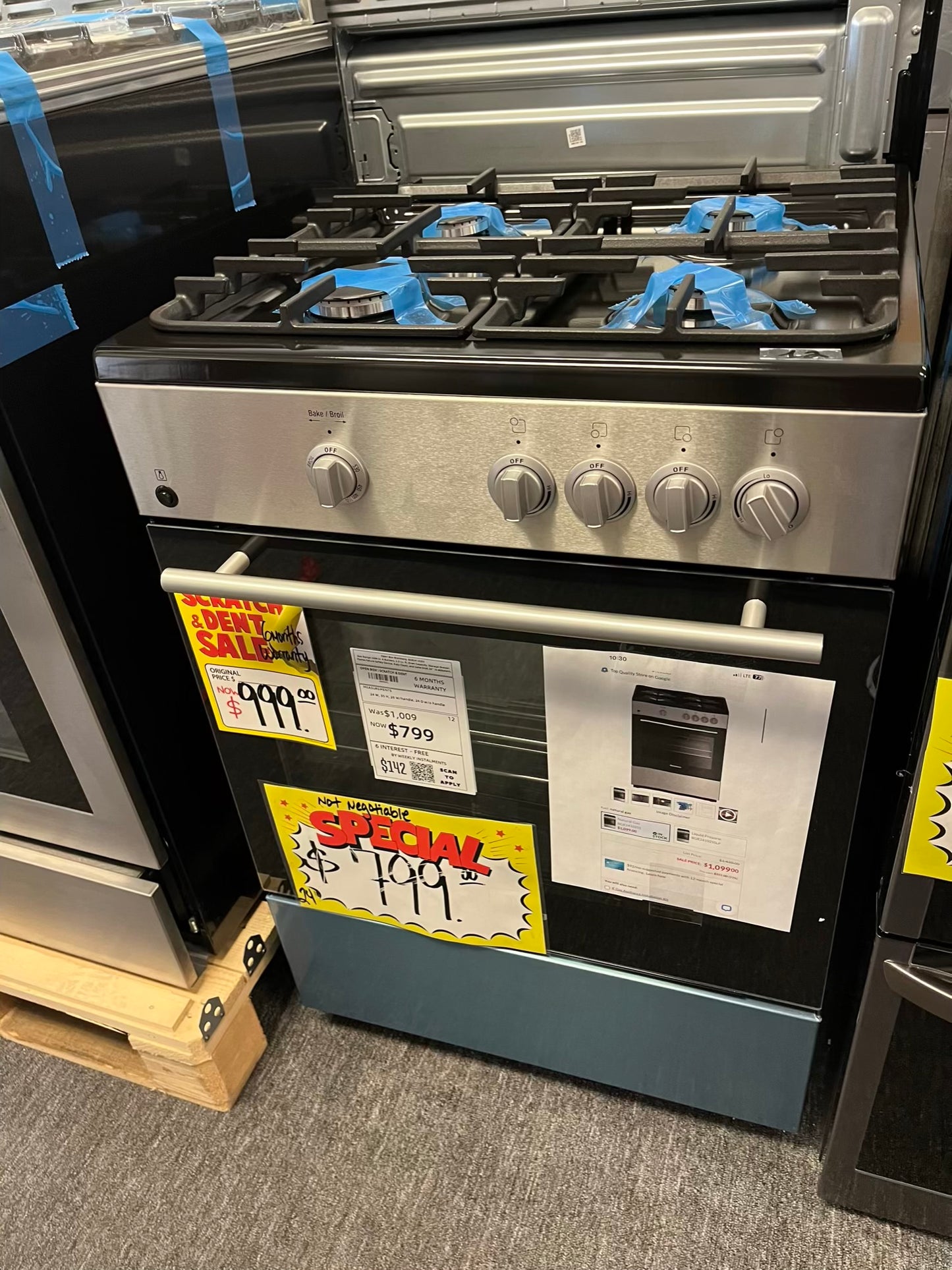 Open Box 📦 Blomberg BGR24102SS Gas Range slide in 4 Burners, 2.5 cu. ft. Oven Capacity, Storage Drawer, Flame-failure Safety Device, Easy Clean, and bake broil 24" in #GR494YL