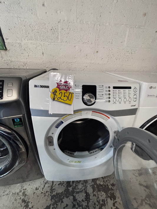 >*July 4th sale π₯πΊπΈ samsung steam sensor Dry front load stackable electric 220v dryer in white color used-refurbished 27" #DEDU1NB