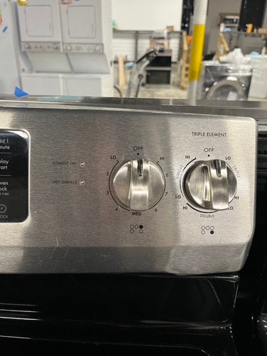 - Kenmore Glass top electric 220v range 5 burner warm zone bake broil convection bake convert stainless steel 30" Refurbished #ER749HB