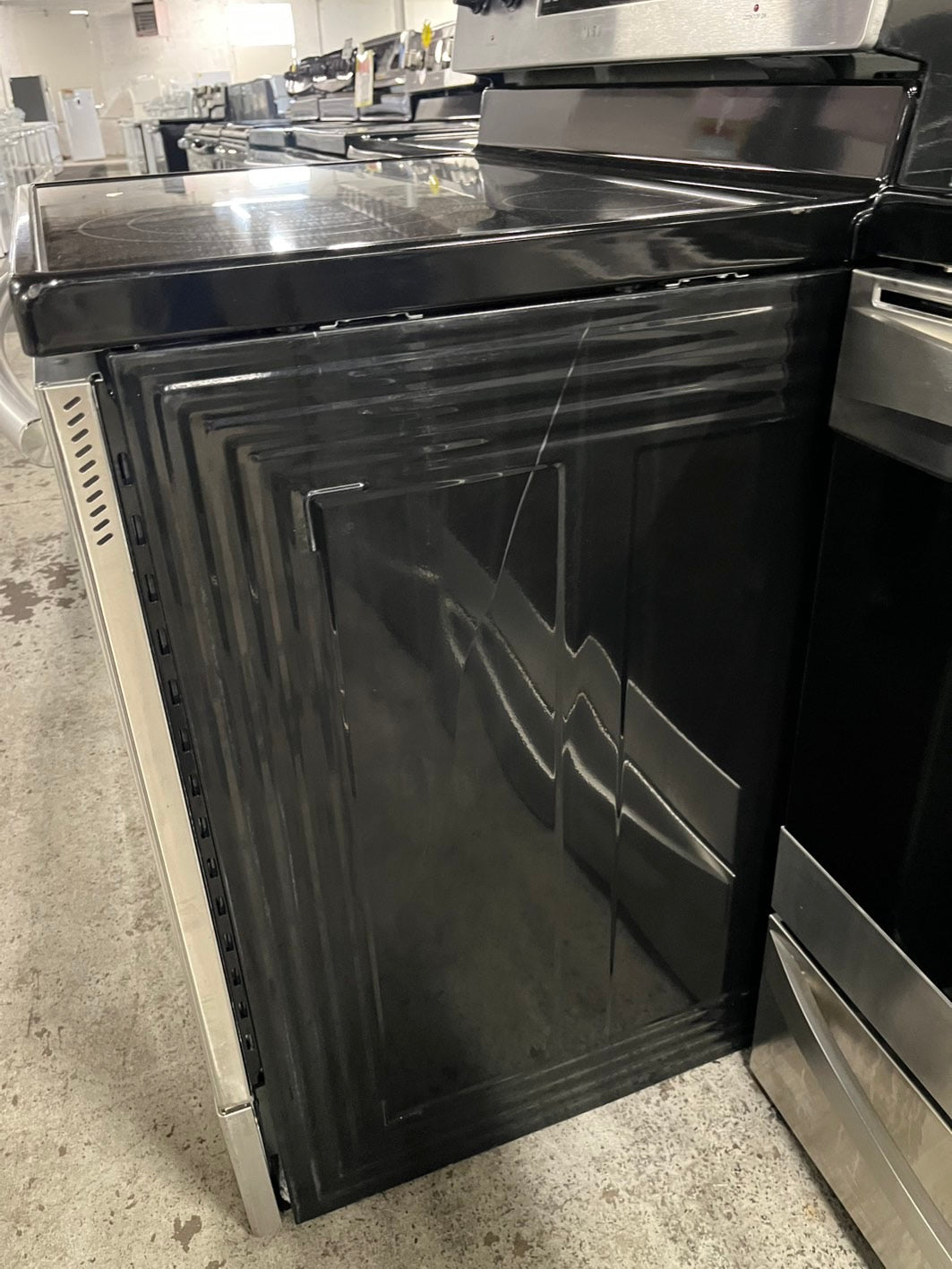 - Samsung glass top electric range 220v 5 burner warm zone convection bake roast broil steam clean Refurbished 30" #ER509FB