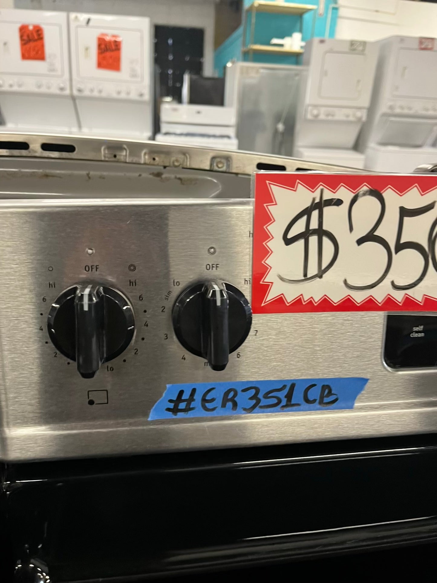Frigidaire electric range stainless steel 5 burner warm zone bake broil self clean 30” item number #ER351CE