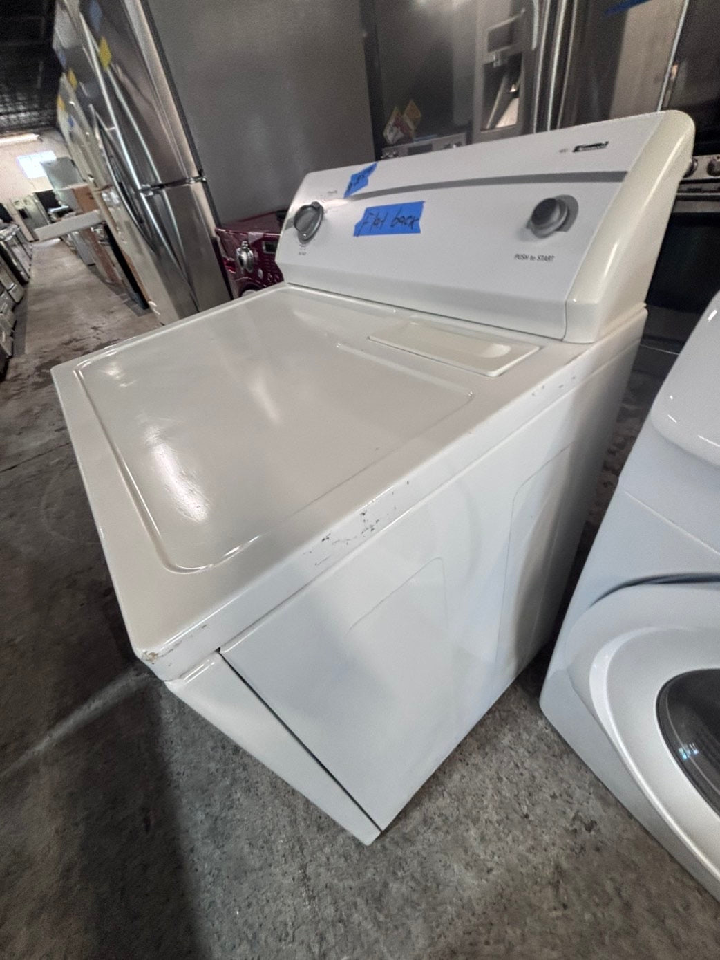 >*kenmore flat back side x side extra large capacity electric 220v dryer 29” wide. 26”in Depth ,used -Refurbished #EDZN55B