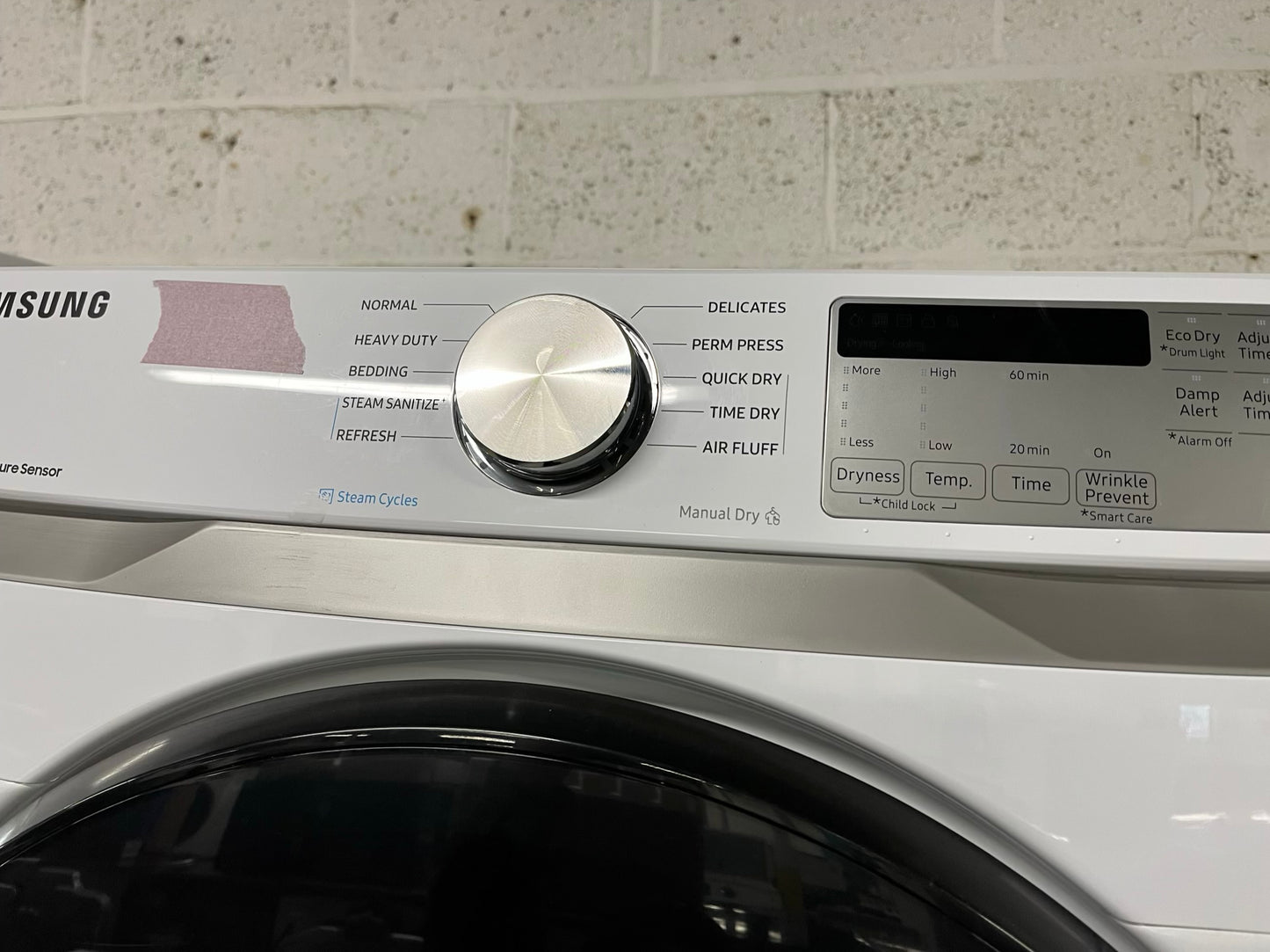 Samsung steam cycle washer 4.5 cu ft & dryer 7.5 cu ft set electric 220v front load stackable sensor dry He in white #WD808PB