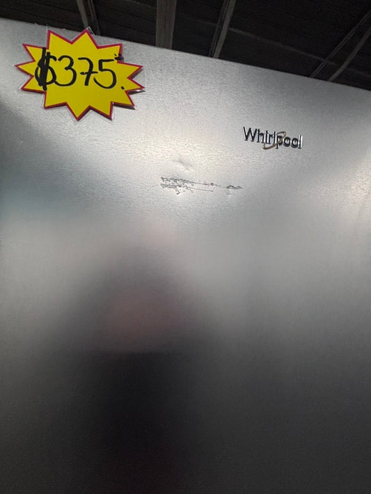 >Whirlpool top freezer refrigerator stainless steel used -refurbished 24.5”wide #RF93451B