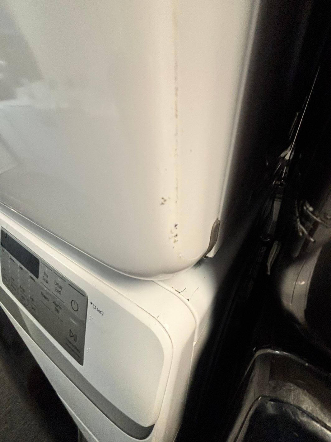 -Samsung steam white color washer 4.5 cu ft & steam dryer 7.5 cu ft set electric 220v front load stackable or side by side -sensor dry HE #WD1921VL