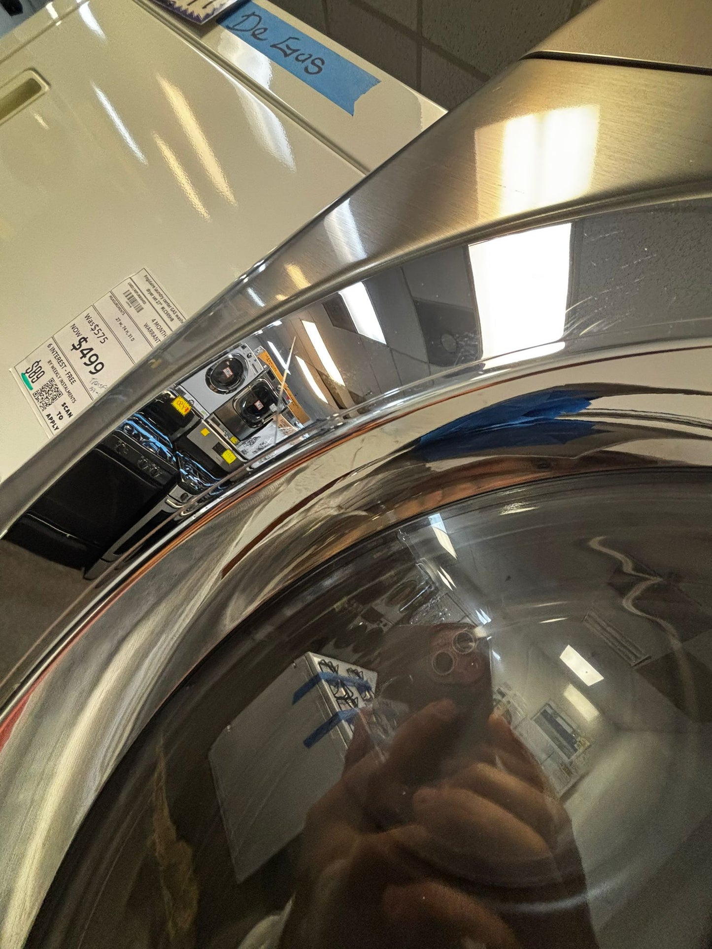 - LG front load GAS dryer large capacity stainless steel stackable 27” #GD401KL