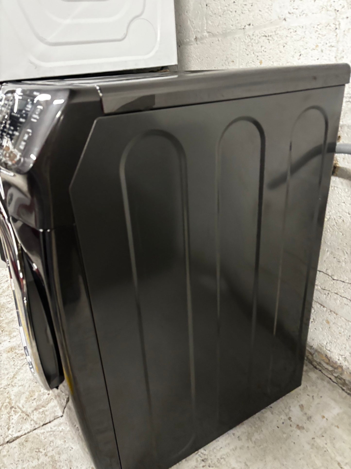 -Samsung steam washer 4.5 cu ft & steam dryer 7.5 cu ft set electric 220v front load stackable or side by side -sensor dry He in dark gray #WDG123JL