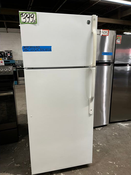 🎄Holiday Sale 🎁 GE top freezer refrigerator in white used refurbished 28” #RF39468B