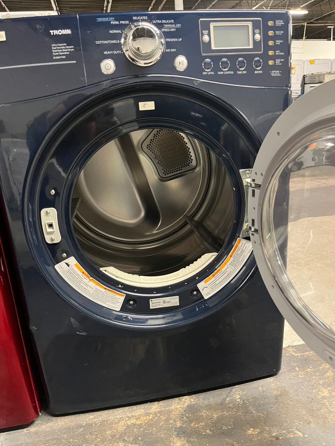 LG TROMM front load stackable electric 220v dryer in navy blue 27" #ED220VB