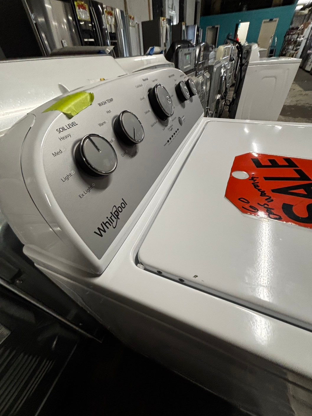 Used Whirlpool 3.5 cu. ft. Top Load Washer has a Deep Water Wash option that fills the porcelain tub wash basket with more water to help break down loose soils. It also has a heavy-duty cycle for deep stain #W945JB