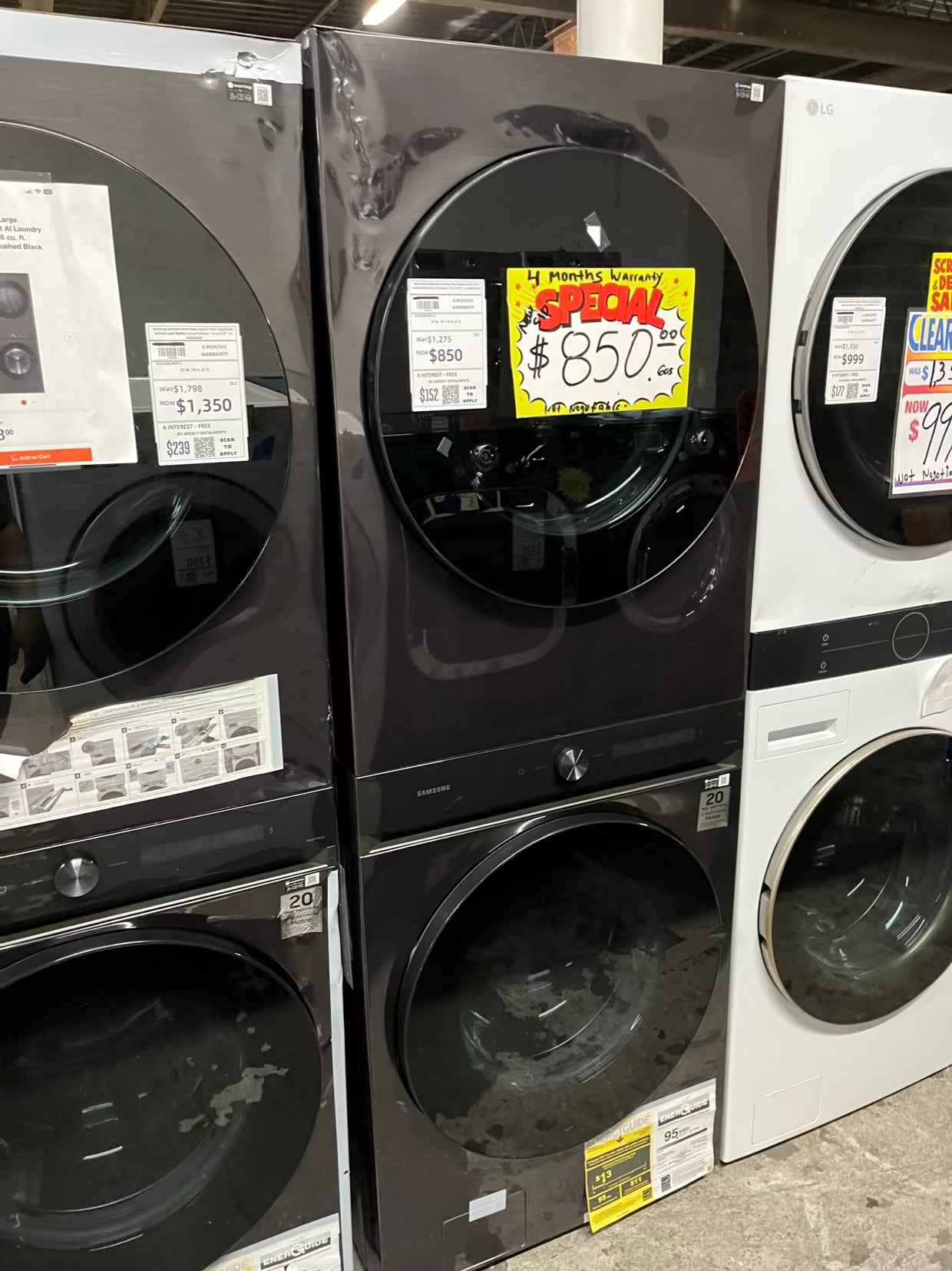 Open Box 📦 | Scratch & Dent Samsung bespoke WashTower GAS Single Unit Al Front Load Washer 4.6 cu ft & Dryer 7.6 cu ft 27" in #WD631FB