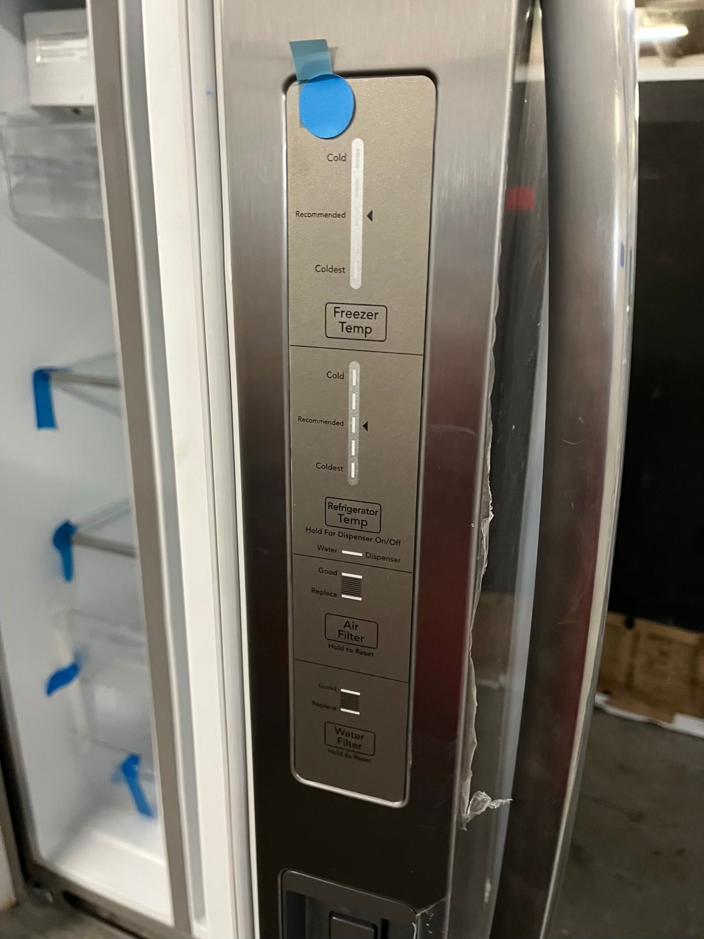 Open Box 📦 | scratch & dent Frigidaire side x side refrigerator w/ice water dispenser inside stainless steel 36" #RF505RB