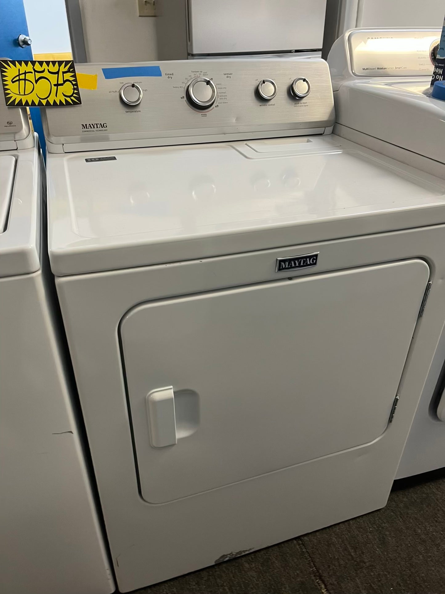 - Maytag Top load washing machine side x side large stainless steel drum w/agitator & electric dryer 220v set 29" Refurbished #W001KB