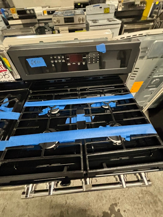 📢black Friday sale 🦃 - maytag GAS range 5 burner convection oven -bake roast broil self clean in dark stainless steel used-Refurbished 30"stock number#GMS32LB-TR