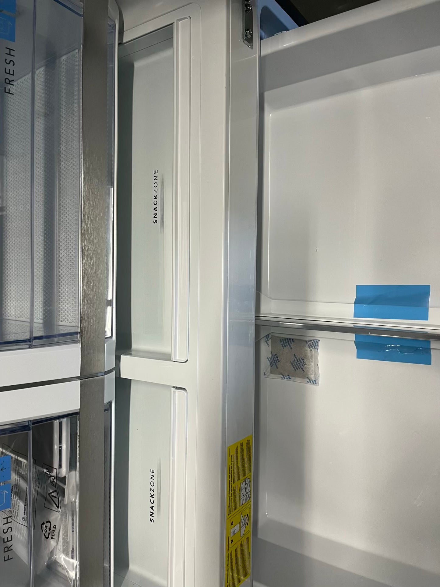 - Frigidaire Gallery four door refrigerator counter depth  stainless steel w/ice and water dispenser  used-refurbished 36”  #RF994BPB