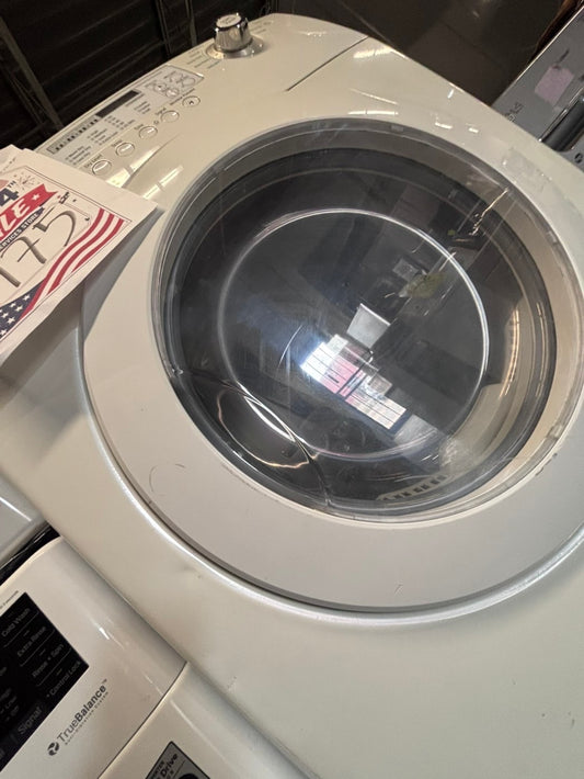 >-*July 4th sale πΊπΈ Samsung Dryer electric 220v in front load w/pedestal extra storage large capacity 27" used-refurbished #ESSGE6XB