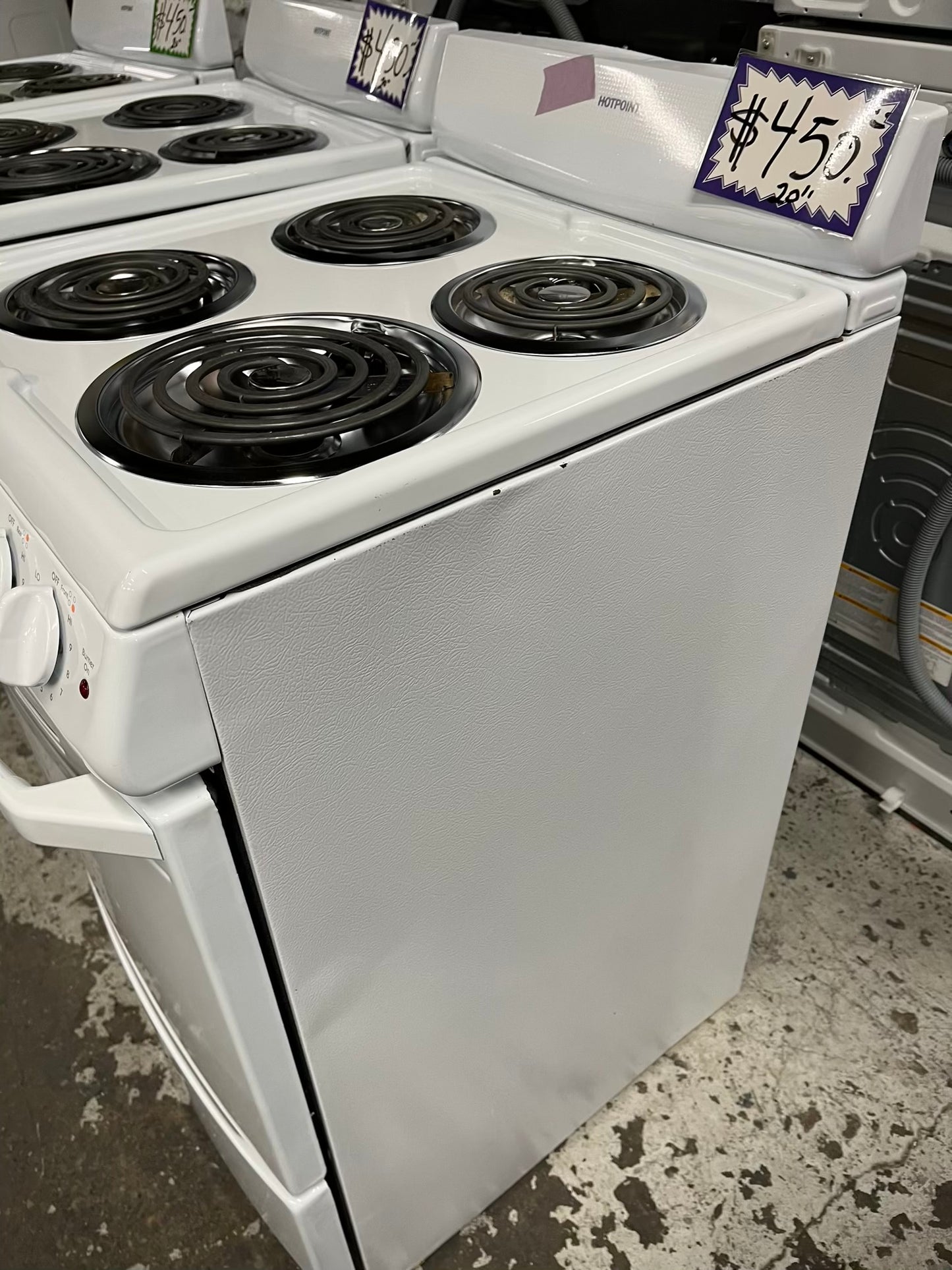 Hotpoint electric range coil white with broil 20” #ER309TB