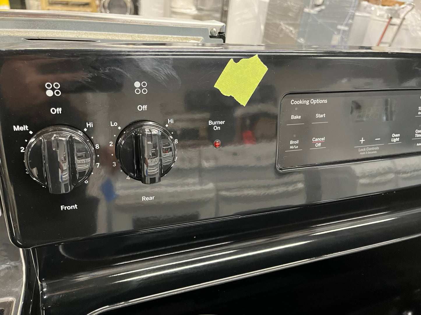-GE glass top electric range 220v 4 burner bake broil hi/lo Refurbished black 30" #ER339QB-TR