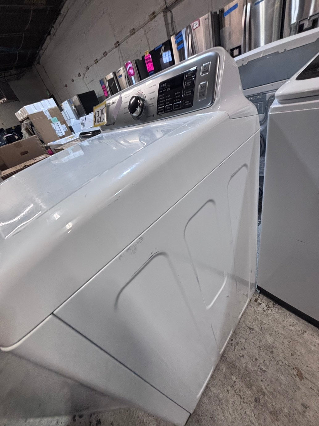 >*samsung white top top load washer large capacity & dryer set electric 220v side x side top load stainless steel drum white color used-refurbished #W5Z6YB