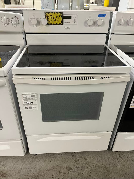 Whirlpool electric range 220v 4 burner bake broil self clean in white Refurbished 30" #ER175UB