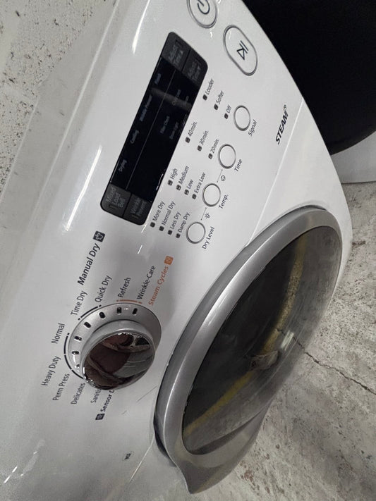 >samsung sensor Dry front load stackable electric 220v dryer in white 27" #EDS54PB