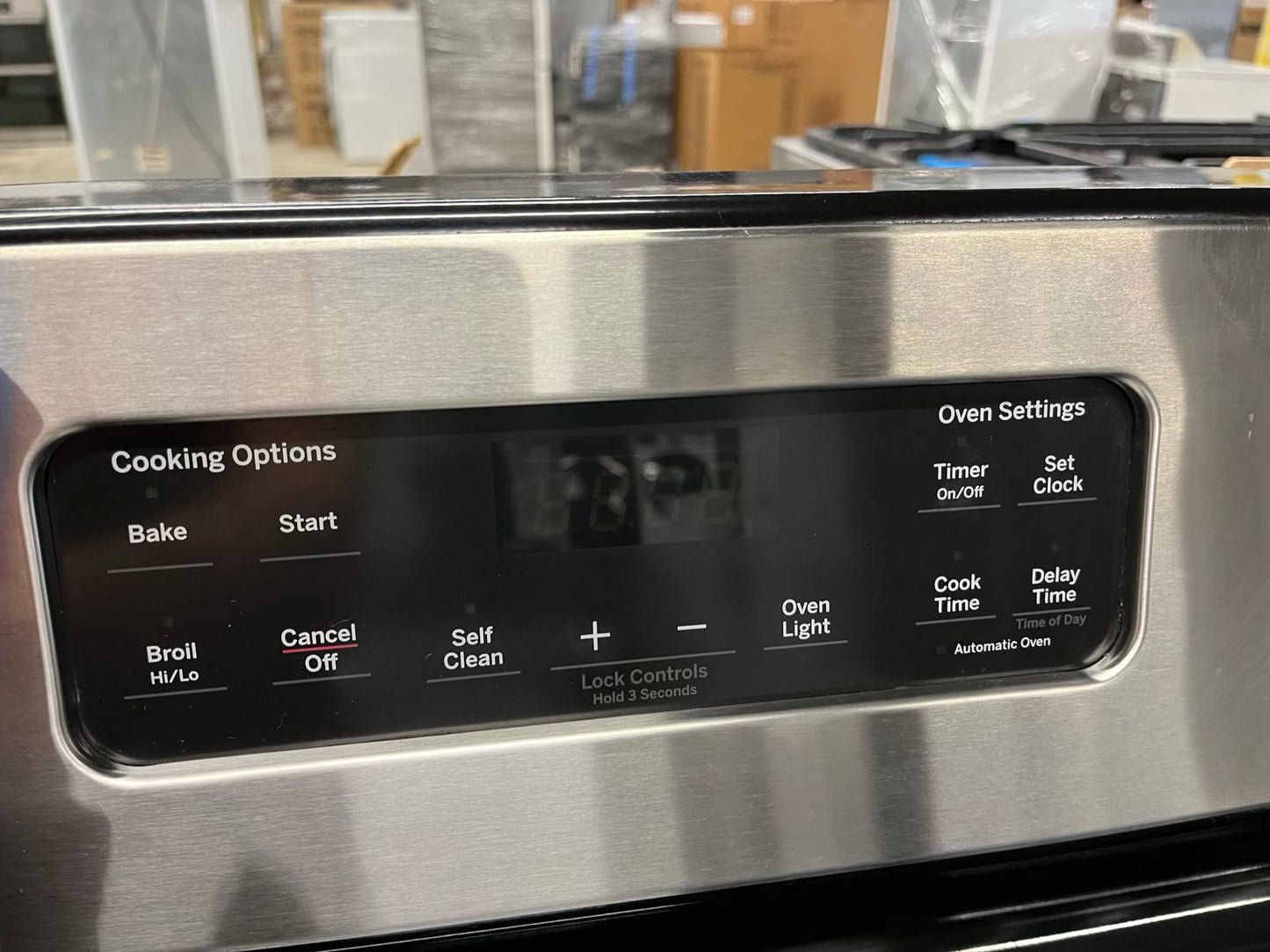 GE electric 220v range 4 burner bake broll hi/lo self clean stainless steel 30" #ER517ZB