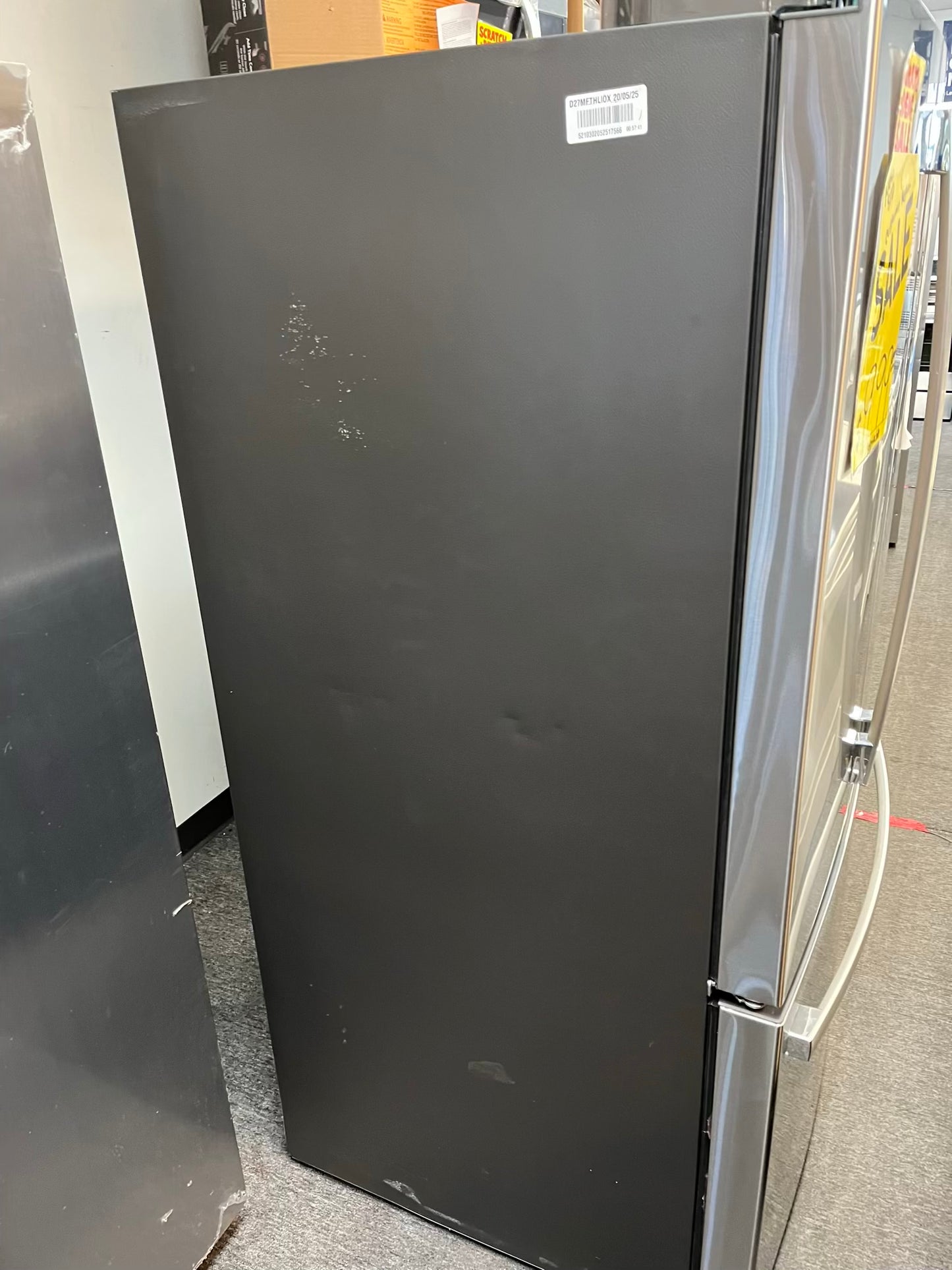 Customer Return | Scratch & Dent GE French door refrigerator stainless steel w/ice & water dispenser inside 36" #RF492GL