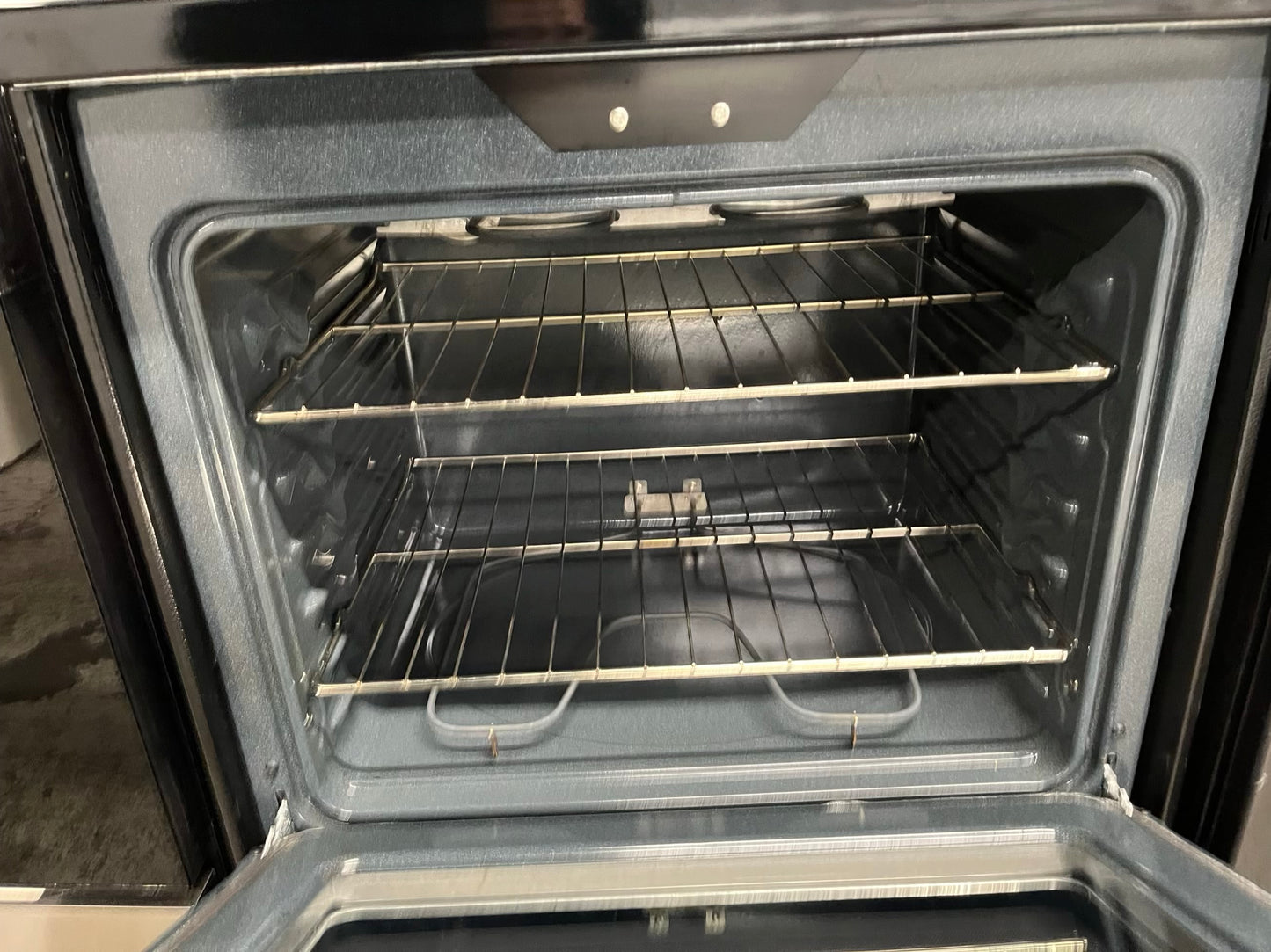 -GE glass top electric range 220v 4 burner bake broil hi/lo Refurbished black 30" #ER339QB-TR