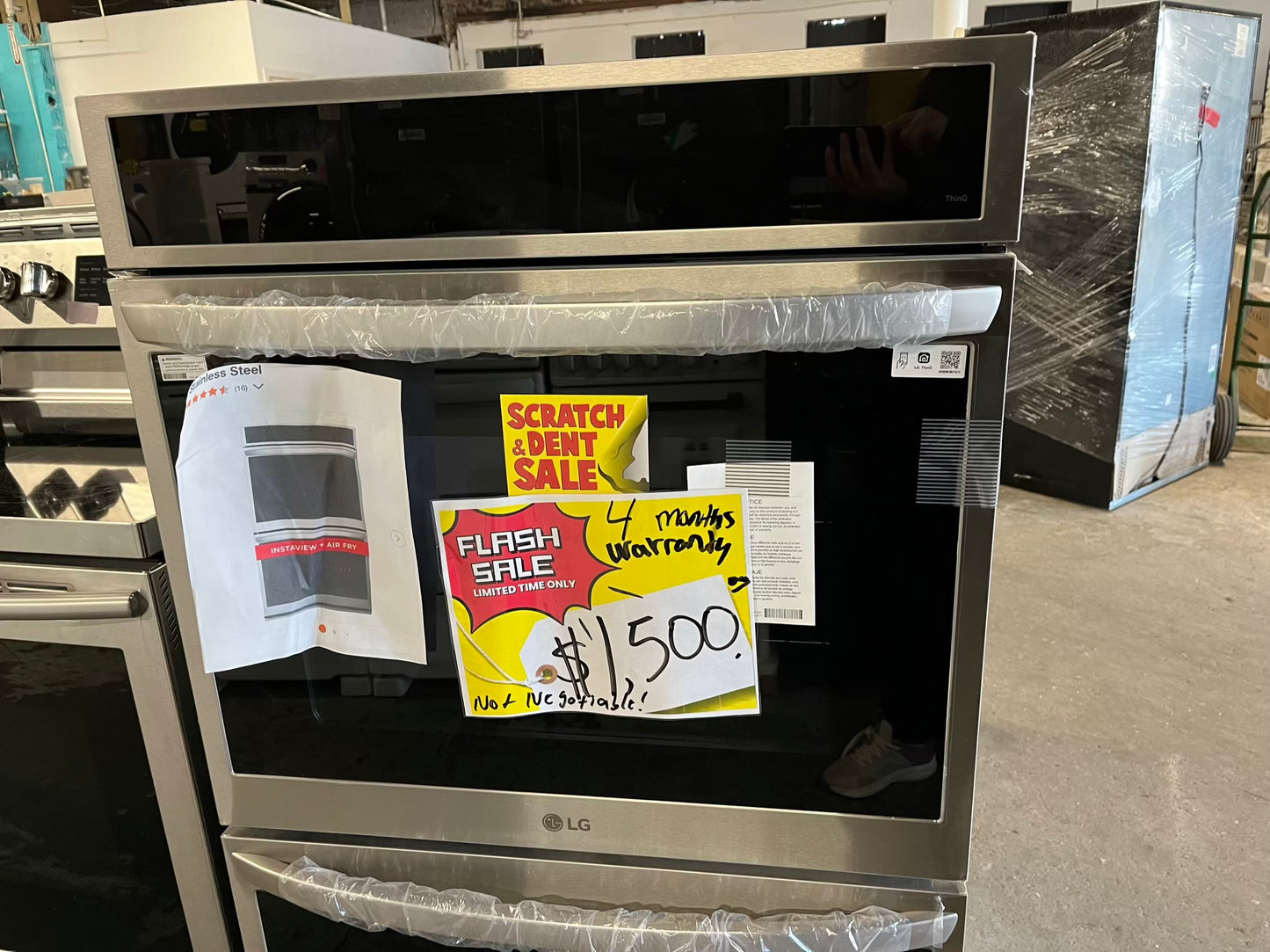 - Open Box 📦 | scratch & dent LG 9.4 cu. ft. Smart Double Wall Oven with InstaView®, True Convection, Air Fry, and Steam Sous Vide Go to  Model #WDEP9427F