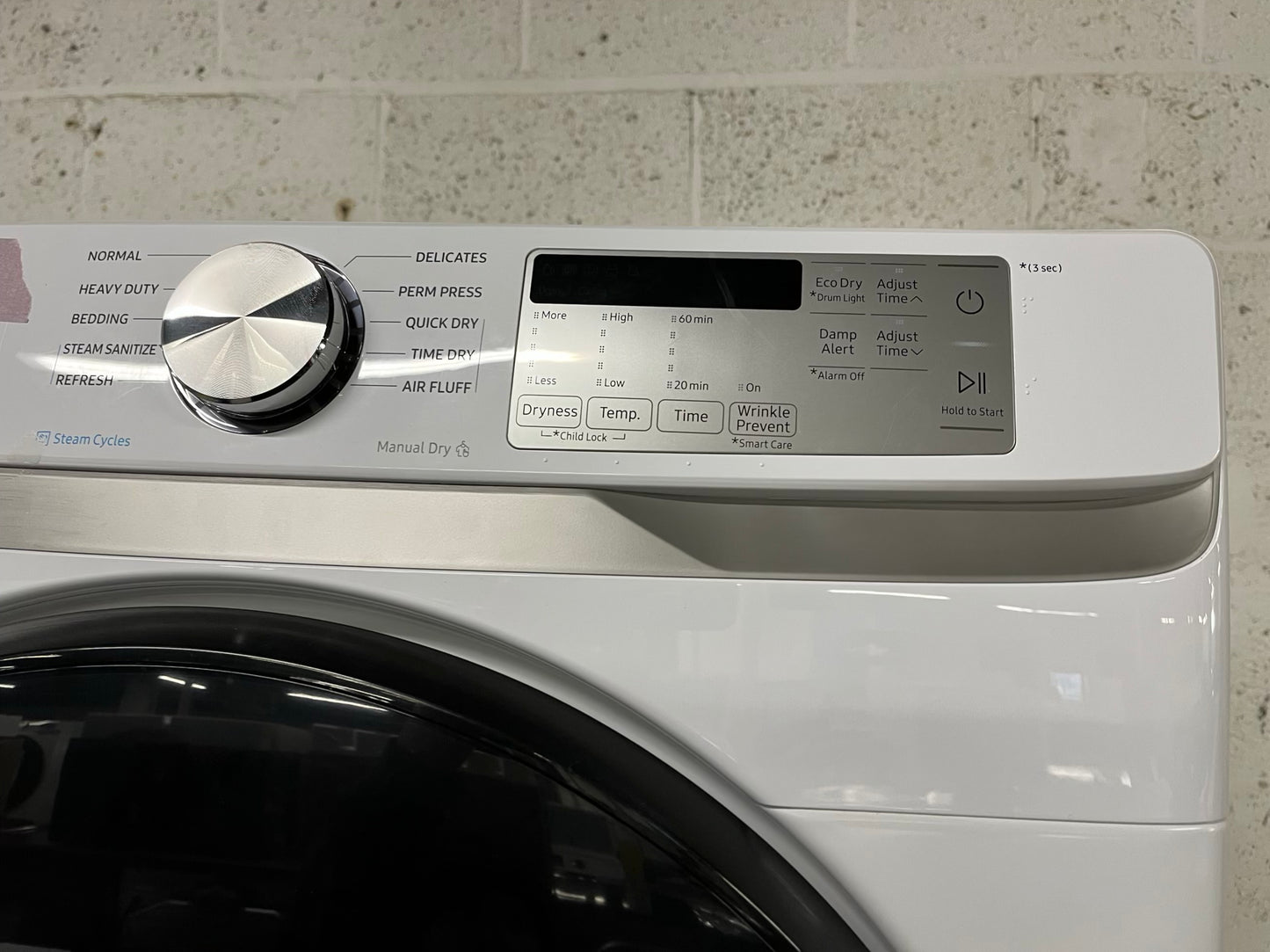 Samsung steam cycle washer 4.5 cu ft & dryer 7.5 cu ft set electric 220v front load stackable sensor dry He in white #WD808PB