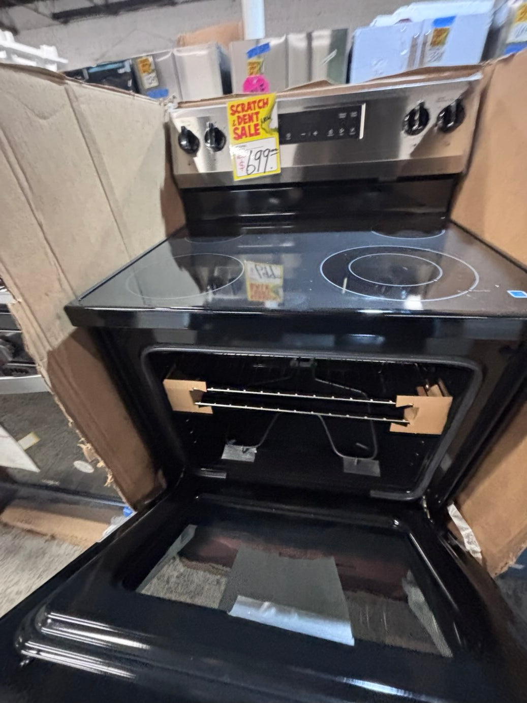 } new open box 📦 GE four burner stainless steel ,bake broil , self clean #WZ766SB