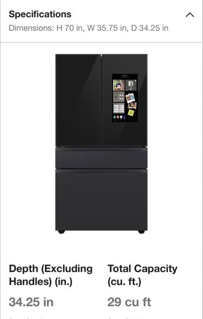 >New open box 📦 Samsung
Bespoke 29 cu. ft. Standard Depth 4-Door French Door Refrigerator in Charcoal Glass, Black/Charcoal with AI Family Hub #RF29CHXL