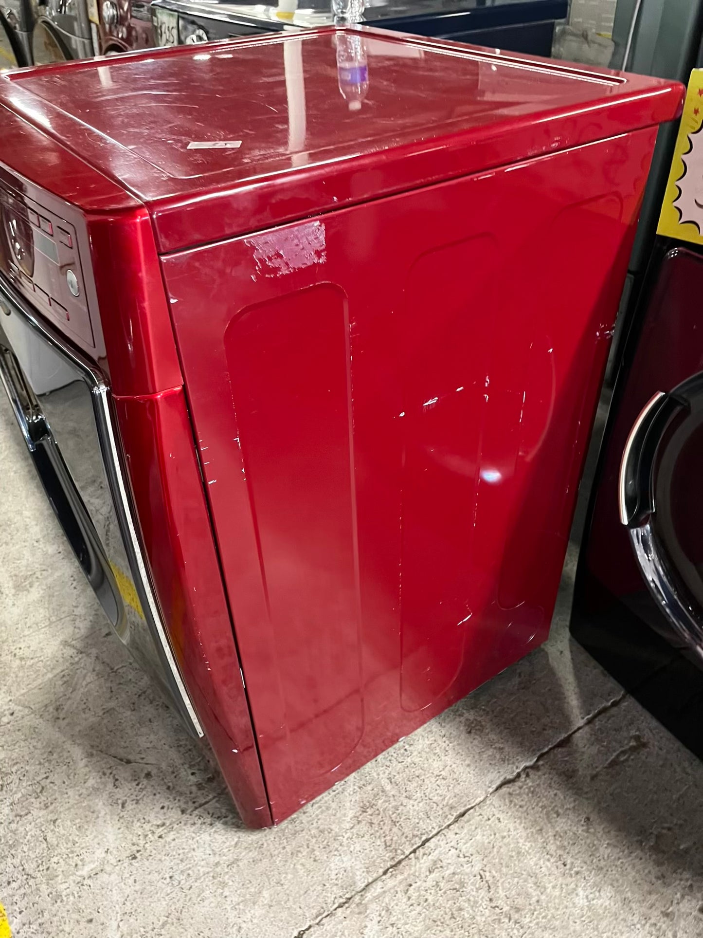 Kenmore Elite front load stackable electric 220v dryer stainless steel dream w/steam cycle in red 27" #ED402SB