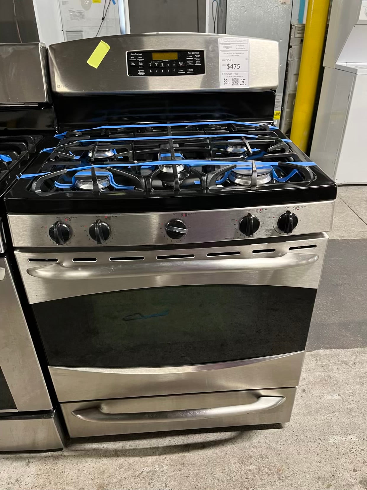 - GE gas range stainless steel 5 burner bake broil hi/lo self clean #GR739FB