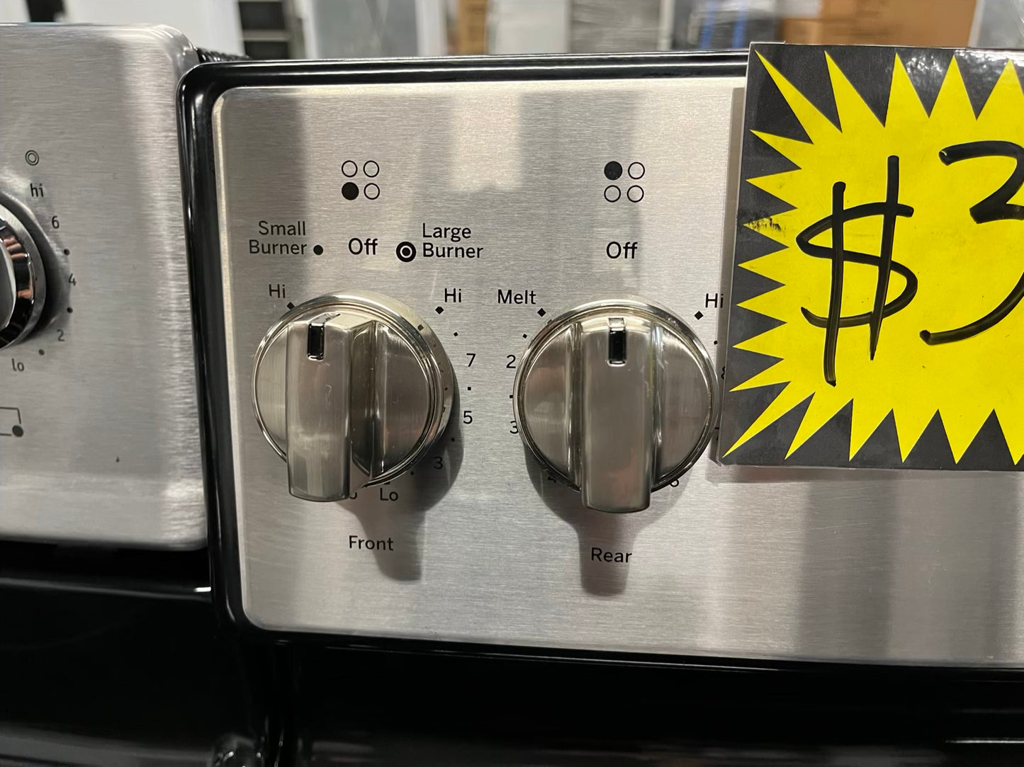 GE electric 220v range 4 burner bake broll hi/lo self clean stainless steel 30" #ER517ZB