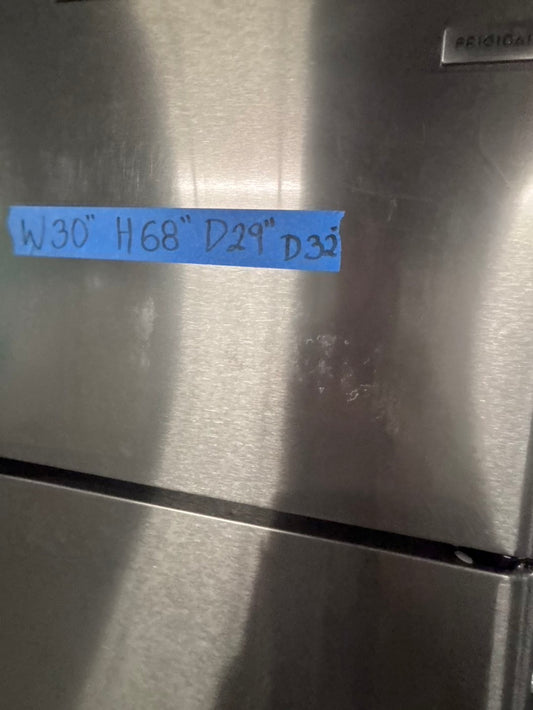 >Frigidaire 21cu.ft -top freezer refrigerator stainless steel used refurbished 30” #RFKBL