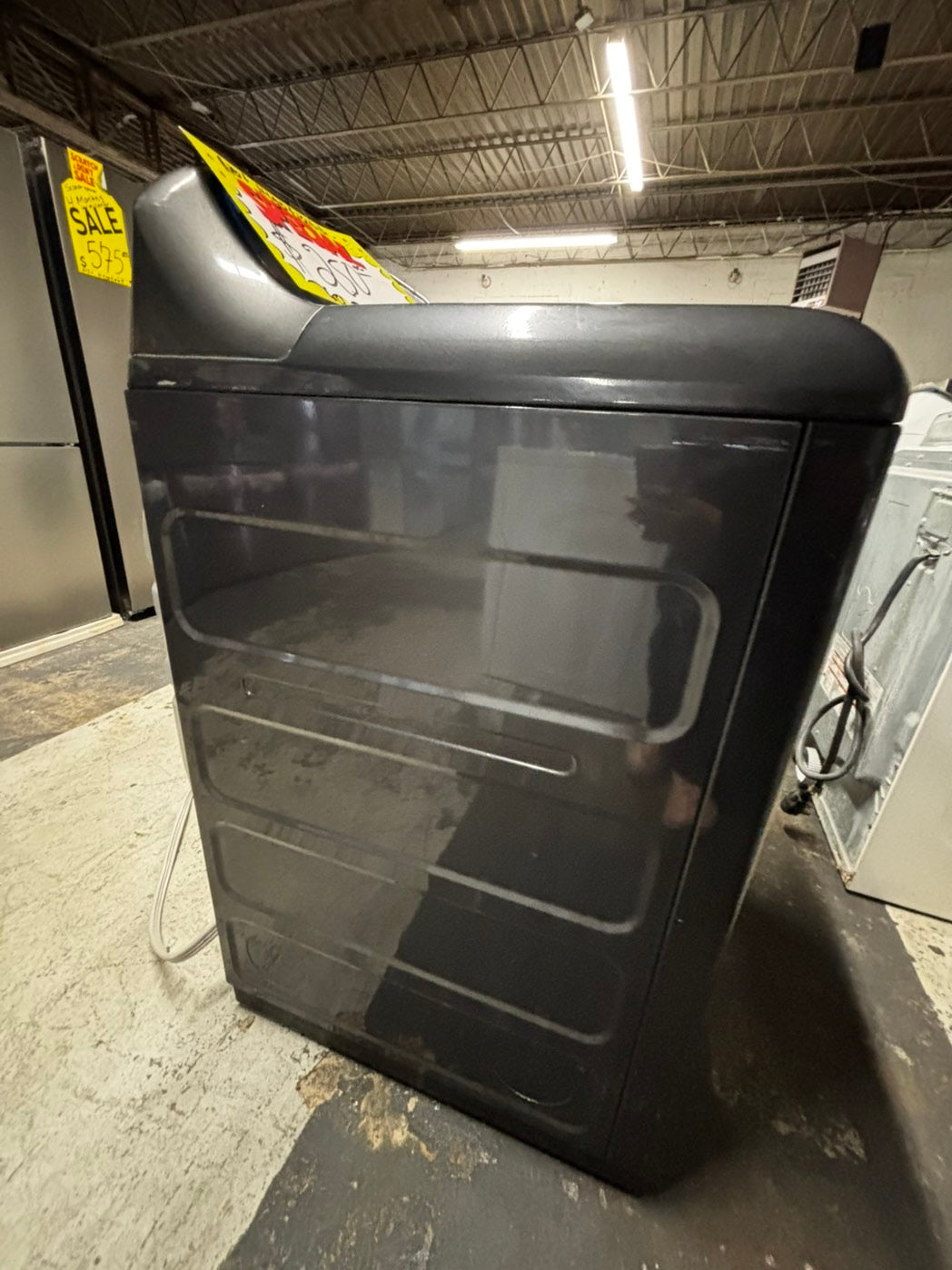 - GE Top load dryer side by side electric dark gray 220v large capacity 27" in Refurbished #EDD776B