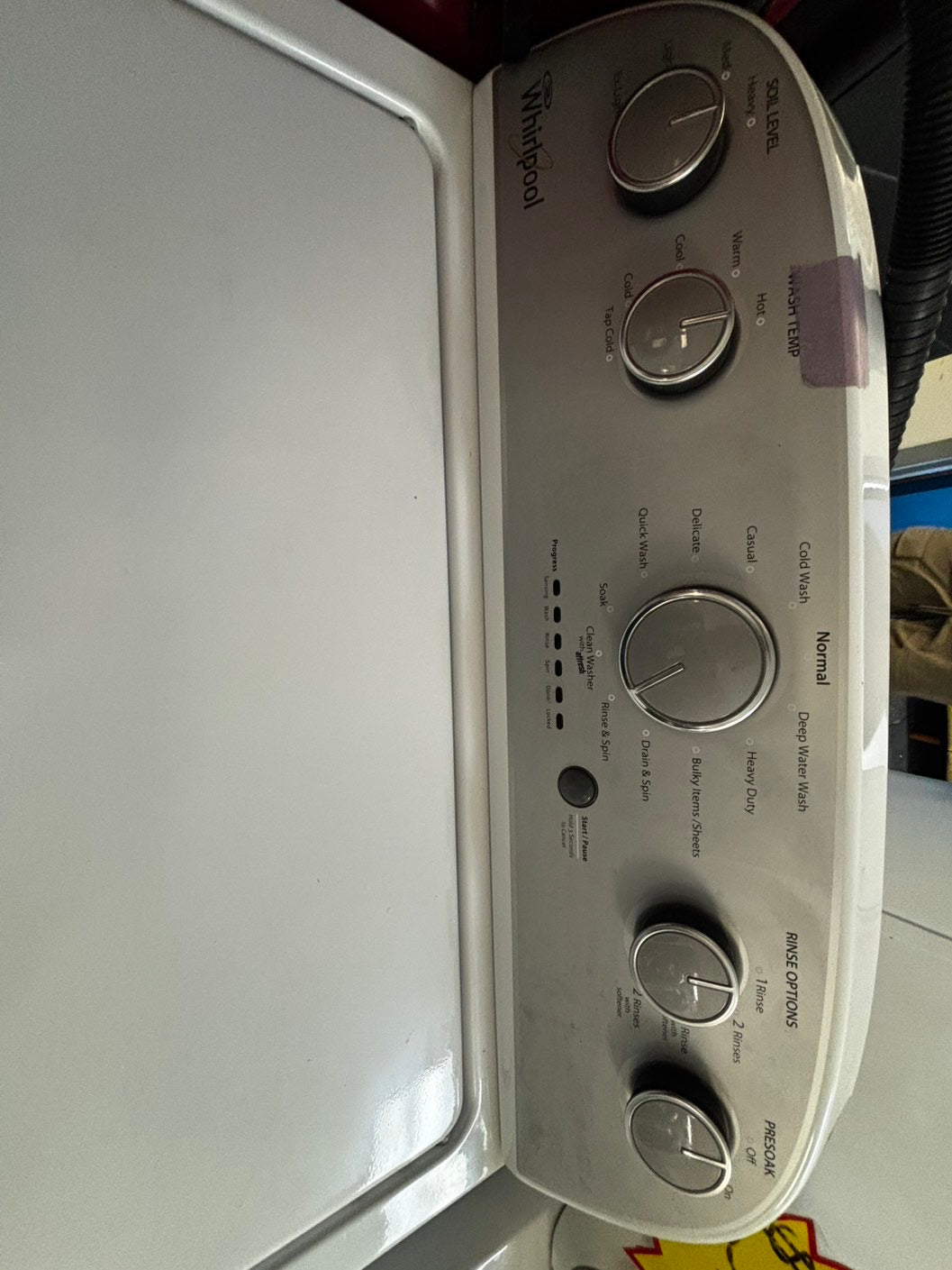 Extra large capacity Whirlpool Top load washing machine side x side large capacity no agitator27" Refurbished #WX841JL