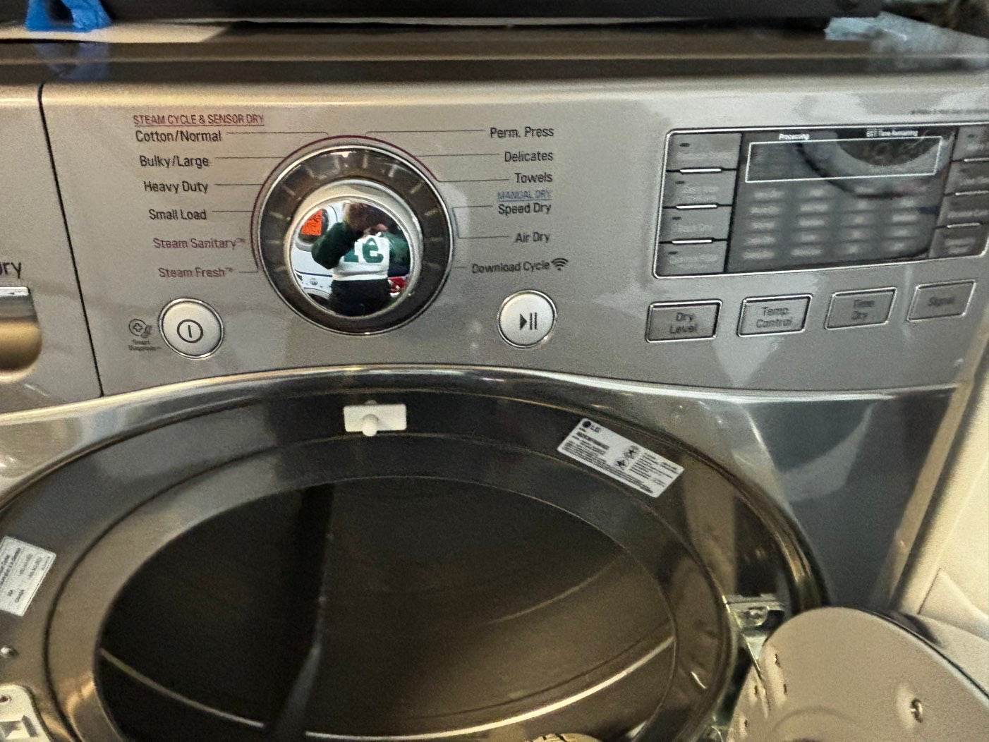 Mix & match set Kenmore washer & LG dryer gas set front load stackable or side by side large capacity stalnless steel drum w/pedestal extra storage 27" Refurbished #WDMX23L