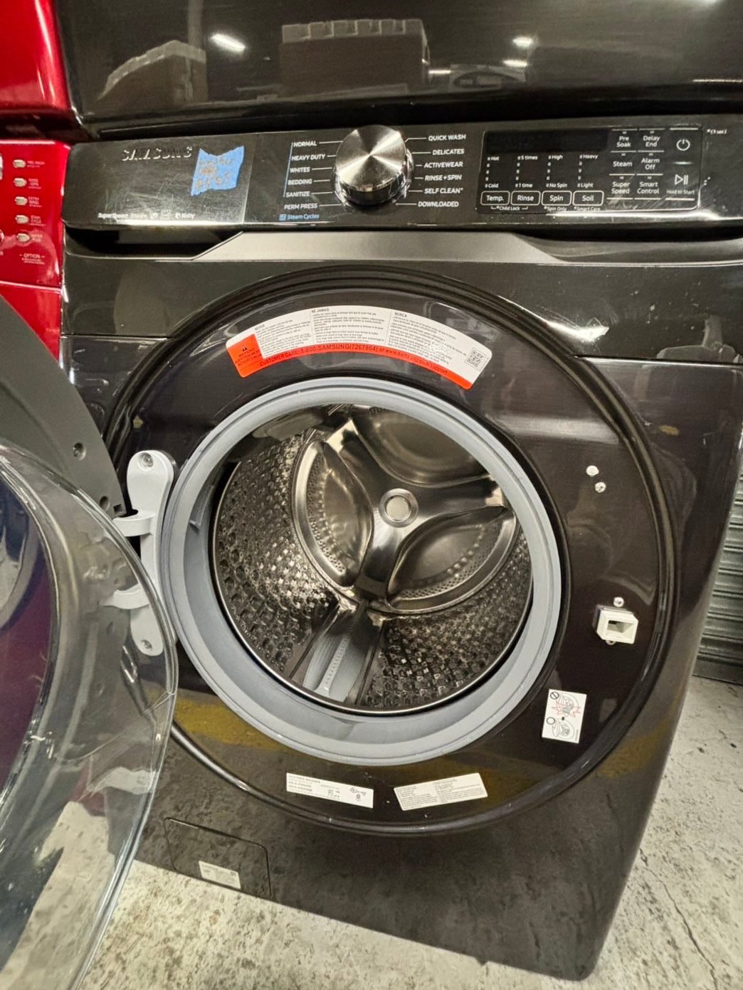 -Samsung dark-gray  27” 4.5cu.ft large capacity front load washing machine steam cycle stackable or side by side  #SS147IB