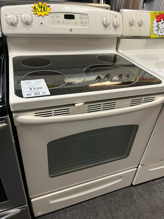 GE ELECTRIC 220v IN BISQUÉ BAKE BROIL HI/LO SELF CLEAN 4 BURNER #ER852EL